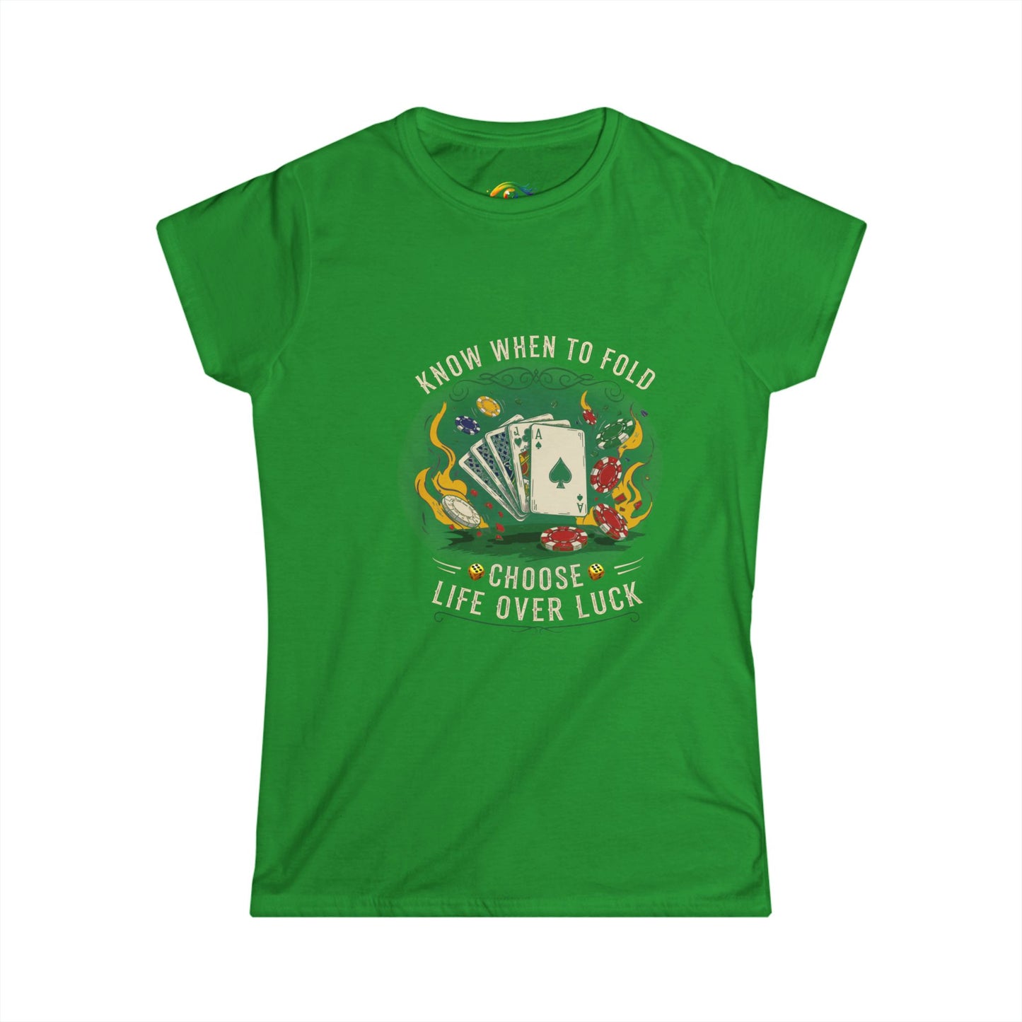 Game Night Inspired Women's Softstyle Tee, Lucky T-Shirt, Poker Shirt, Casual