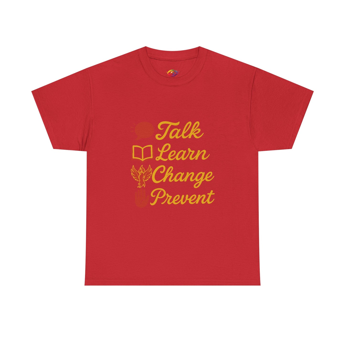 “Talk Learn Change Prevent T-Shirt | Gambling Addiction Recovery Tee | Phoenix Motivational Awareness Shirt by GambleFreeGear”