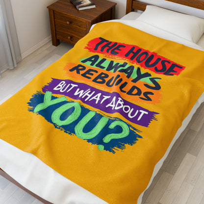 Inspirational Velveteen Plush Blanket, Cozy Gift, Motivational Home Decor,