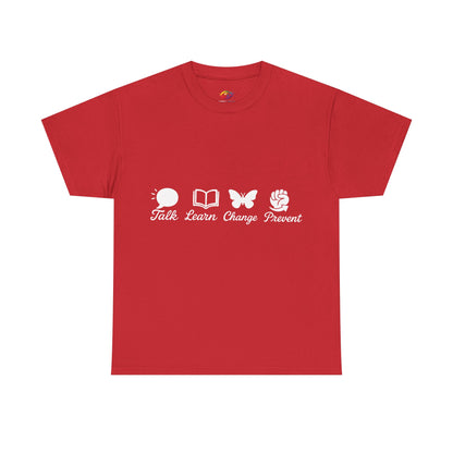 Talk. Learn. Change. Prevent. Inspirational Unisex Jersey Tee