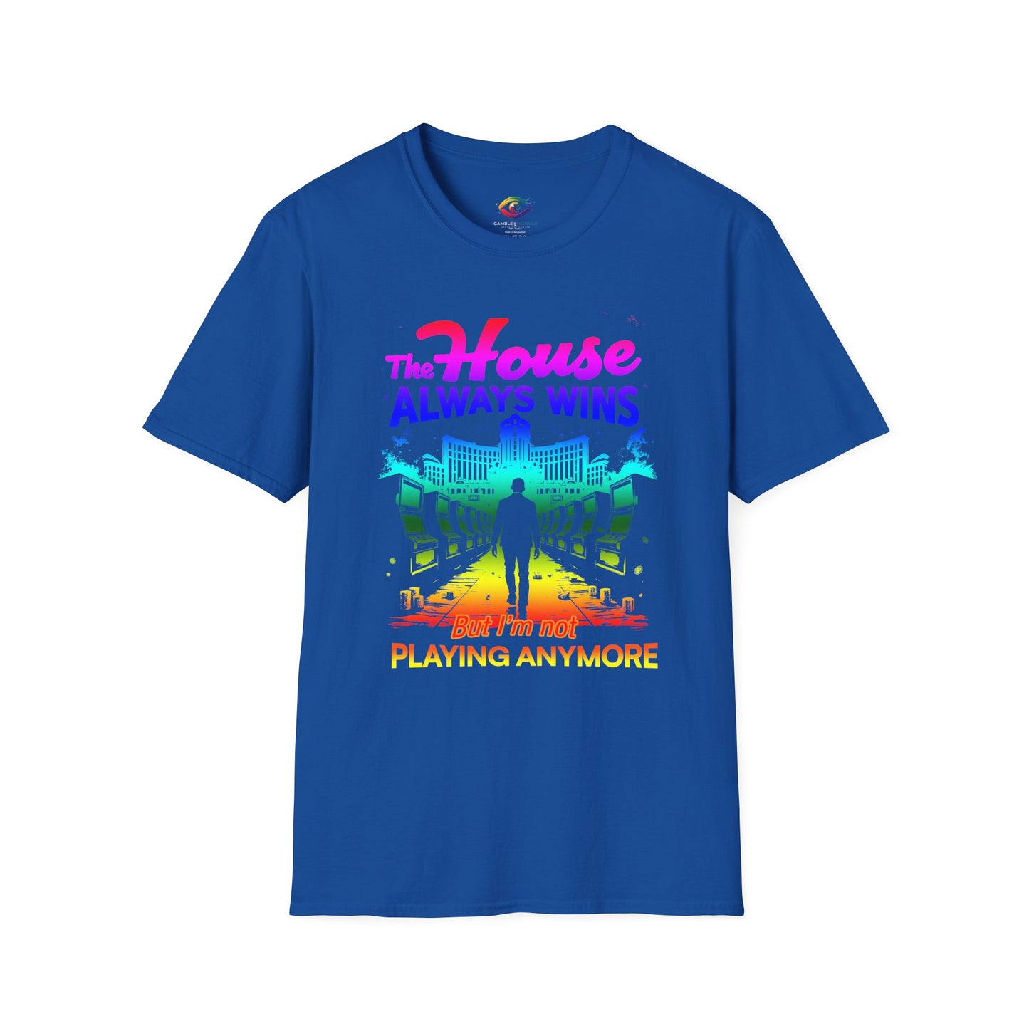 Gambling Addiction Recovery T-Shirt – The House Always Wins Unisex Awareness Shirt | Sober Living Apparel, Mental Health & Recovery Gif