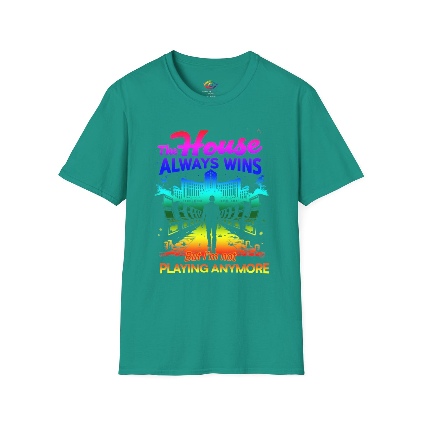 Gambling Addiction Recovery T-Shirt – The House Always Wins Unisex Awareness Shirt | Sober Living Apparel, Mental Health & Recovery Gif