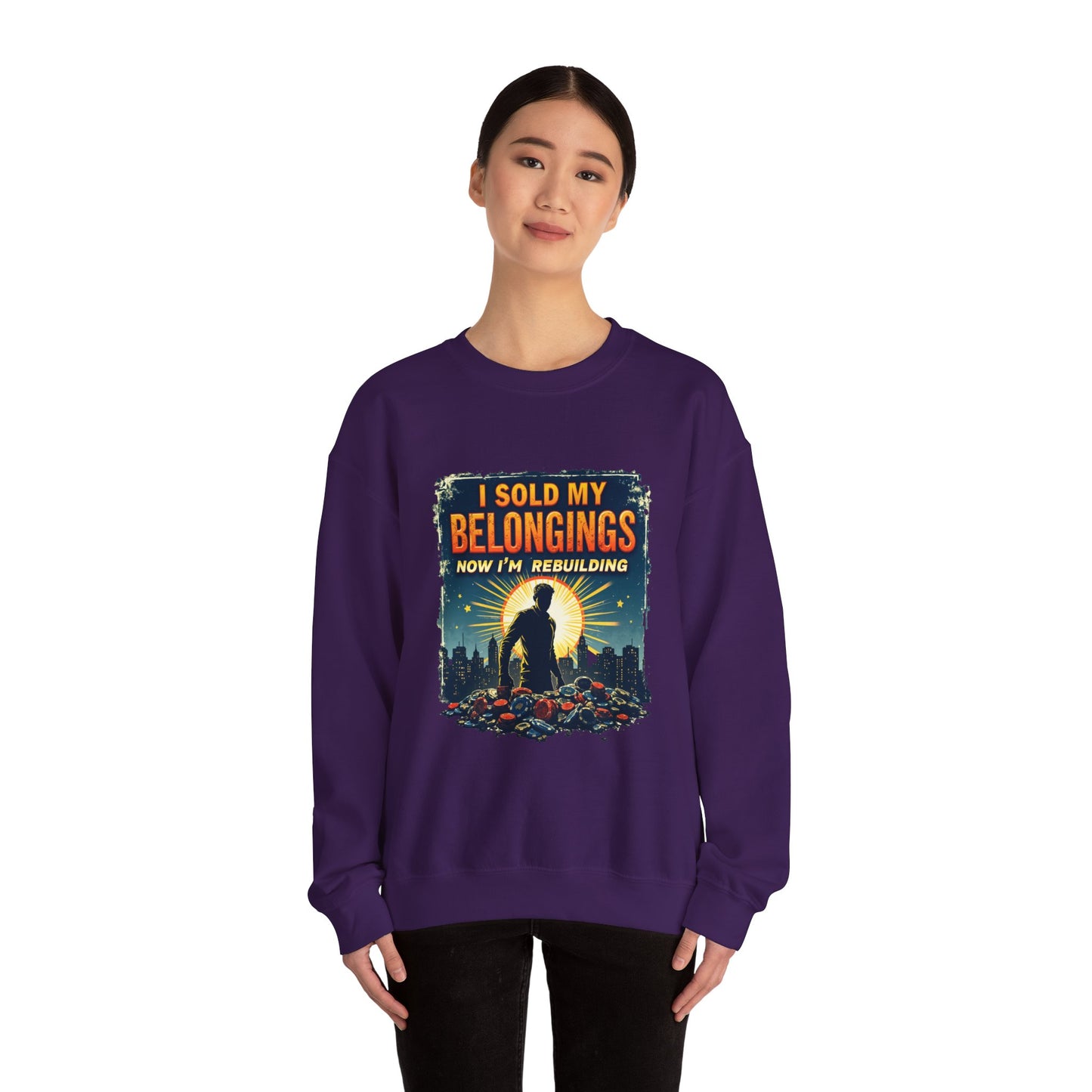 Rebuilding Vibes Crewneck Sweatshirt – Hope, Healing & Gambling Recovery Support
