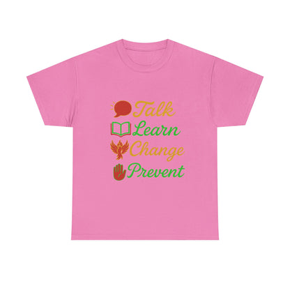 Educational Awareness Tee | Talk Learn Change Prevent, Gift for Teachers, [...]