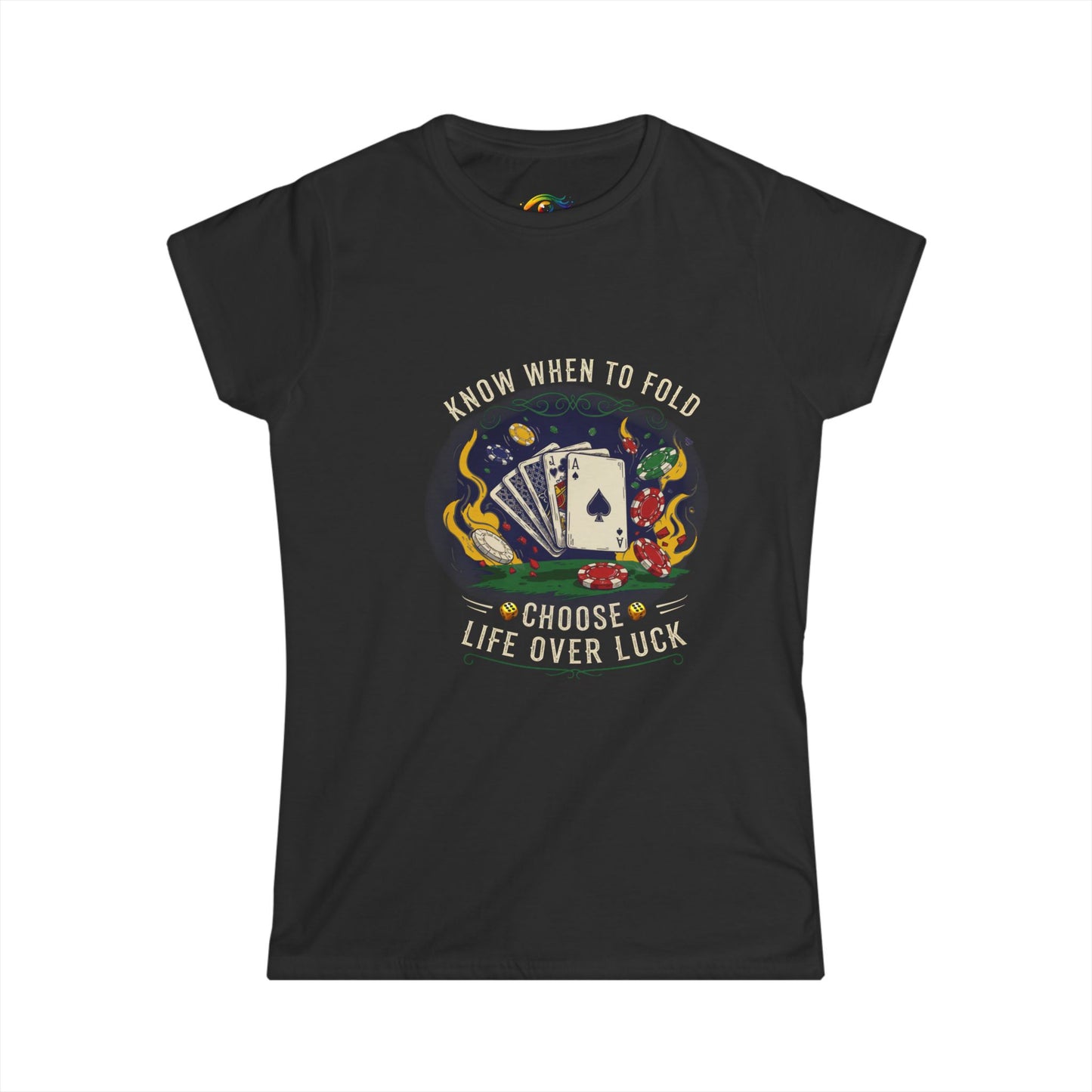 Game Night Inspired Women's Softstyle Tee, Lucky T-Shirt, Poker Shirt, Casual