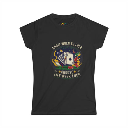 Game Night Inspired Women's Softstyle Tee, Lucky T-Shirt, Poker Shirt, Casual
