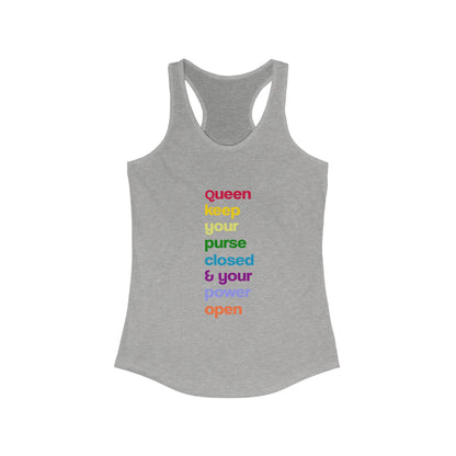 Empowering Women's Racerback Tank - Queen Motivational Tee, Fitness Top