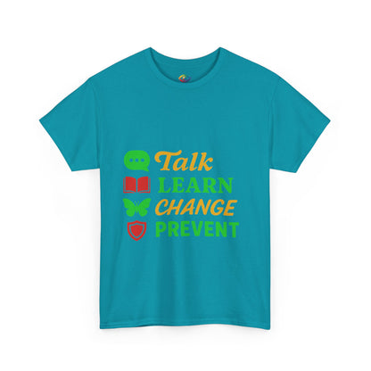 Mental Health Awareness Tee, Talk Learn Change Prevent Shirt, Unisex