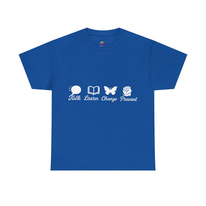Talk. Learn. Change. Prevent. Inspirational Unisex Jersey Tee