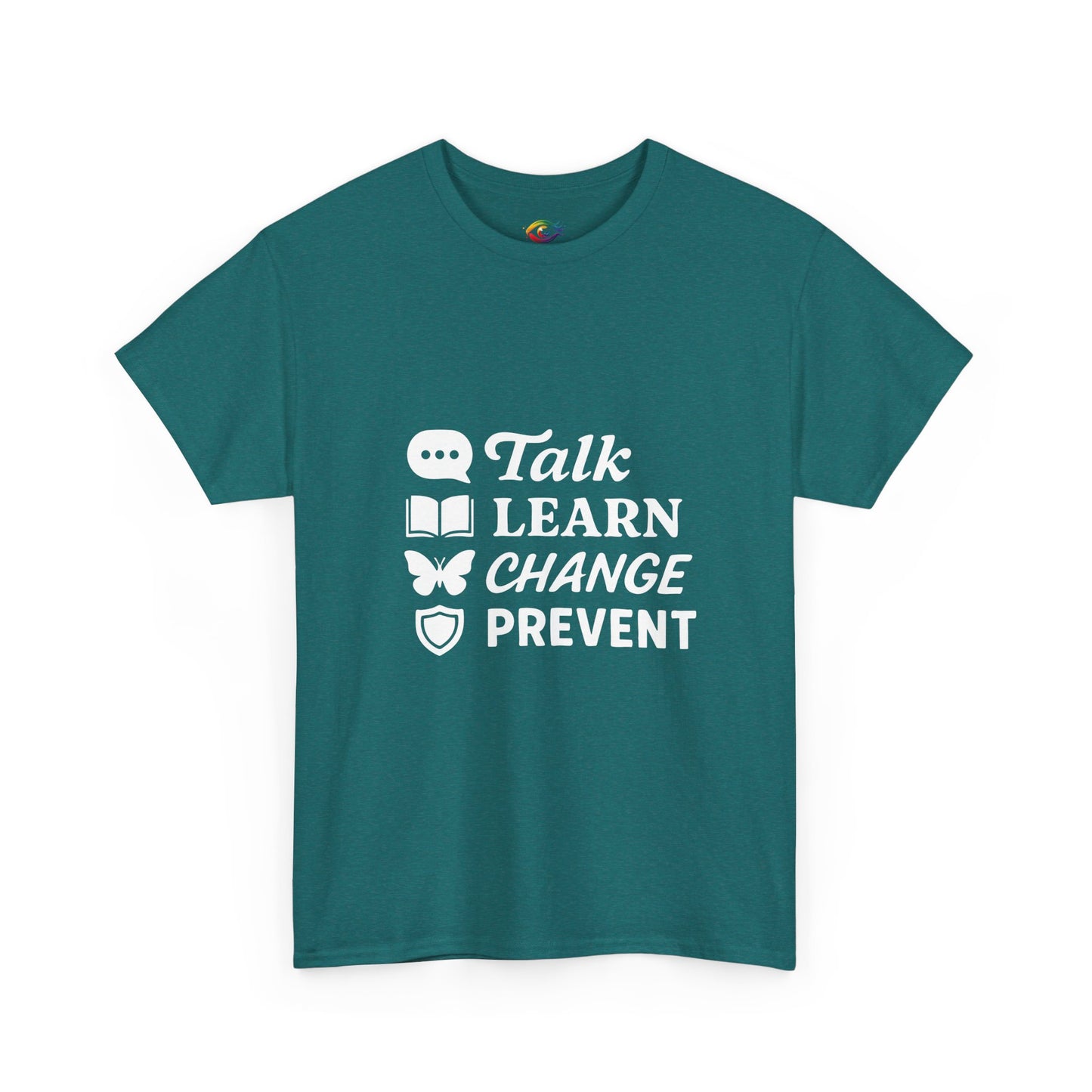 “Talk Learn Change Prevent T-Shirt | Gambling Addiction Recovery Tee | Phoenix Motivational Awareness Shirt by GambleFreeGear”