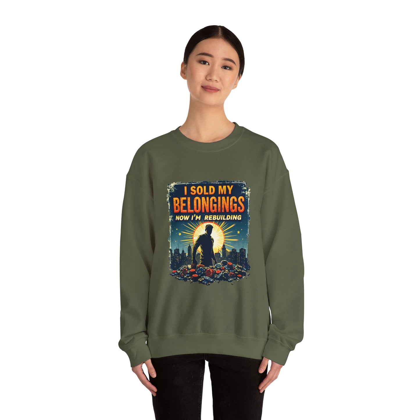 Rebuilding Vibes Crewneck Sweatshirt – Hope, Healing & Gambling Recovery Support
