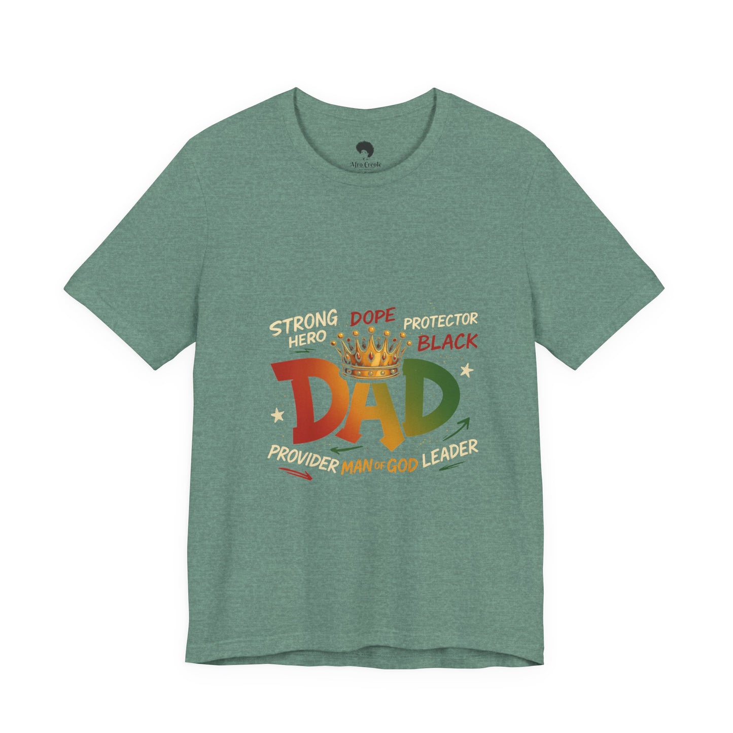 Hero Dad Unisex Tee, Father's Day Gift, Black Pride Shirt, Family Apparel, Rasta