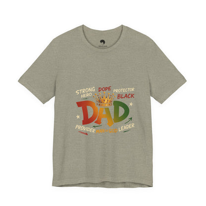 Hero Dad Unisex Tee, Father's Day Gift, Black Pride Shirt, Family Apparel, Rasta