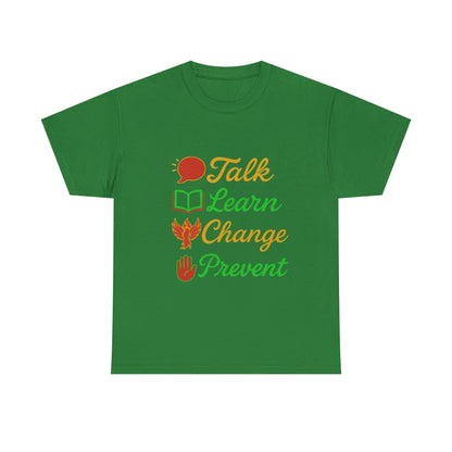 Educational Awareness Tee | Talk Learn Change Prevent, Gift for Teachers, [...]