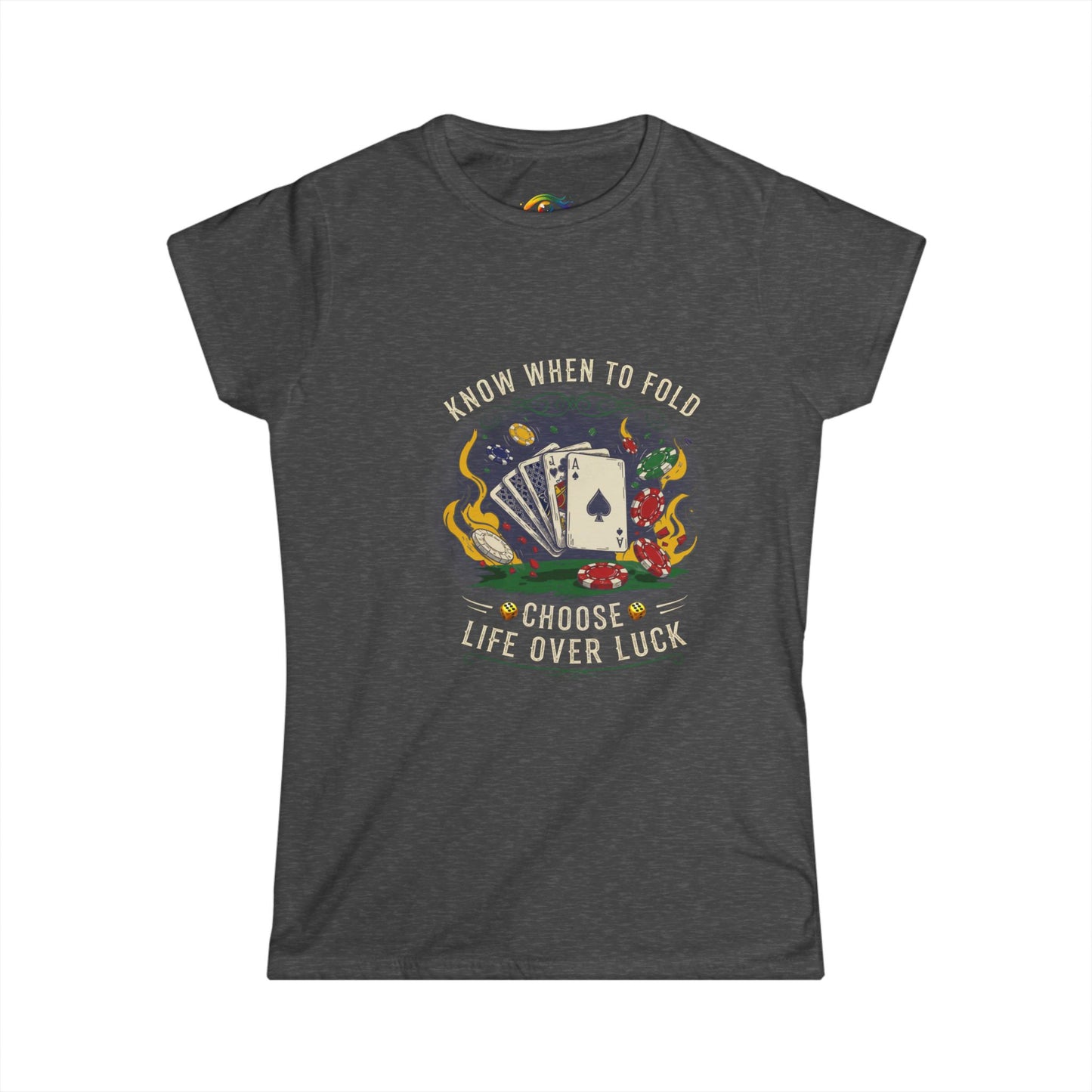 Game Night Inspired Women's Softstyle Tee, Lucky T-Shirt, Poker Shirt, Casual