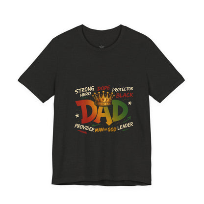 Hero Dad Unisex Tee, Father's Day Gift, Black Pride Shirt, Family Apparel, Rasta