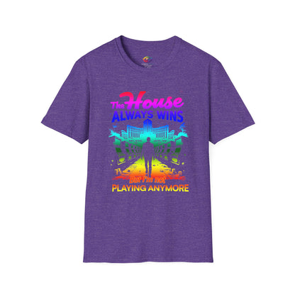 Gambling Addiction Recovery T-Shirt – The House Always Wins Unisex Awareness Shirt | Sober Living Apparel, Mental Health & Recovery Gif