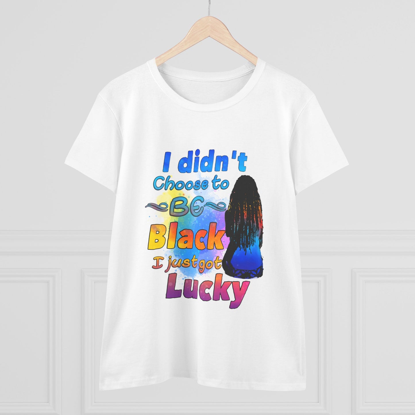 Melanin black pride - RASTA- Didn’t Choose To Be Black-Women's Heavy Cotton Tee