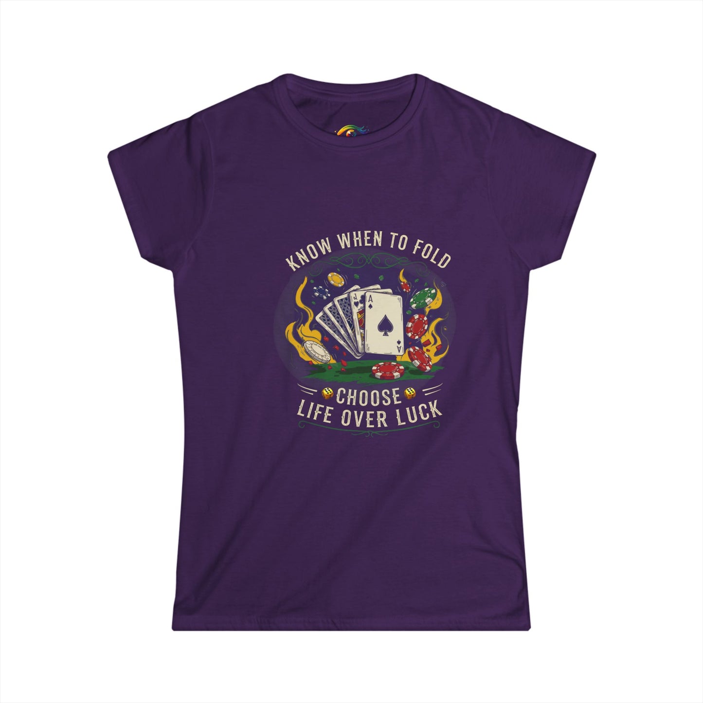 Game Night Inspired Women's Softstyle Tee, Lucky T-Shirt, Poker Shirt, Casual