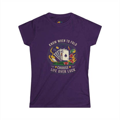 Game Night Inspired Women's Softstyle Tee, Lucky T-Shirt, Poker Shirt, Casual