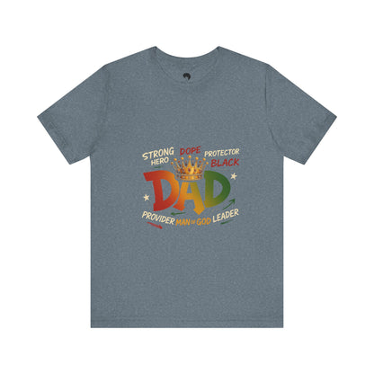 Hero Dad Unisex Tee, Father's Day Gift, Black Pride Shirt, Family Apparel, Rasta