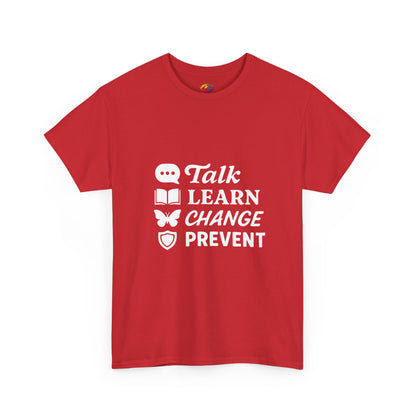 “Talk Learn Change Prevent T-Shirt | Gambling Addiction Recovery Tee | Phoenix Motivational Awareness Shirt by GambleFreeGear”