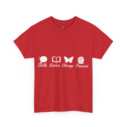 Talk. Learn. Change. Prevent. Inspirational Unisex Jersey Tee