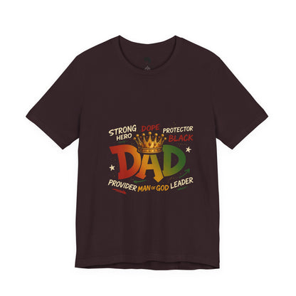 Hero Dad Unisex Tee, Father's Day Gift, Black Pride Shirt, Family Apparel, Rasta