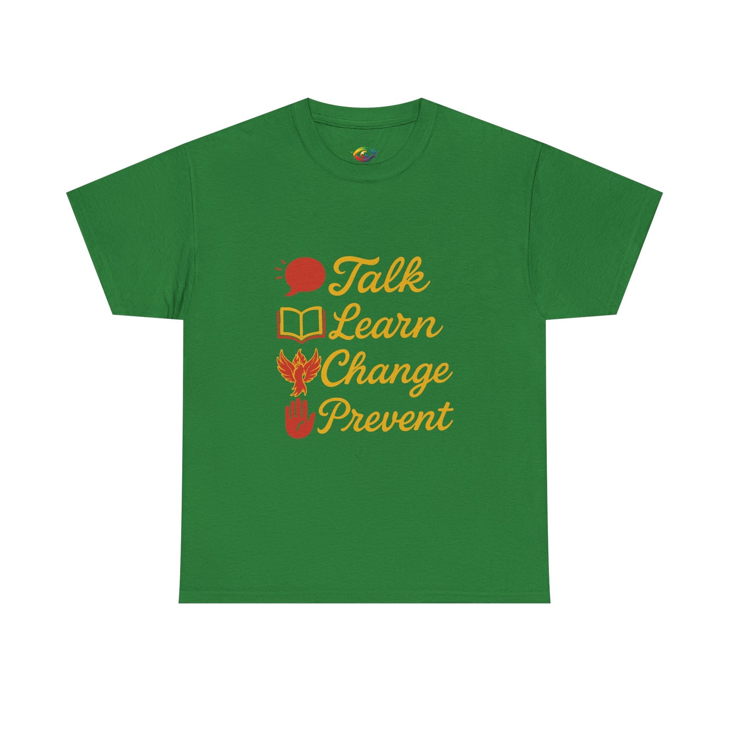 “Talk Learn Change Prevent T-Shirt | Gambling Addiction Recovery Tee | Phoenix Motivational Awareness Shirt by GambleFreeGear”