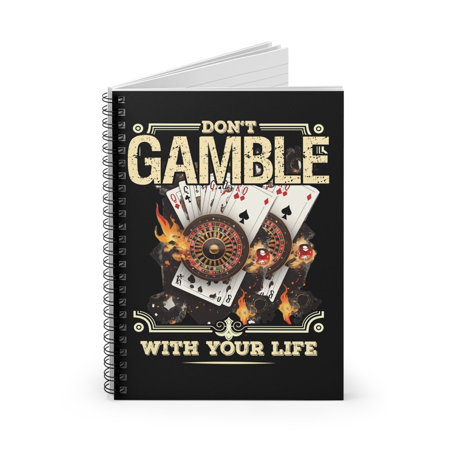 Gambling-Themed Spiral Notebook, Perfect for Gamblers, Gift for Casino Lovers,
