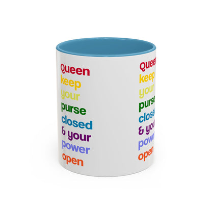 Empowering Accent Coffee Mug - Keep Your Power Open, Inspirational Gift, Queen