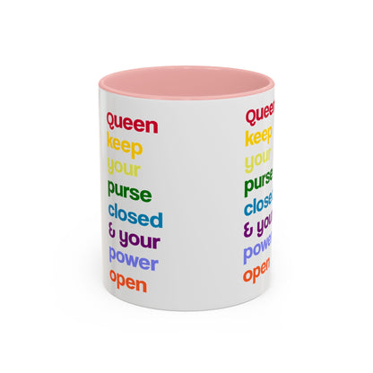 Empowering Accent Coffee Mug - Keep Your Power Open, Inspirational Gift, Queen
