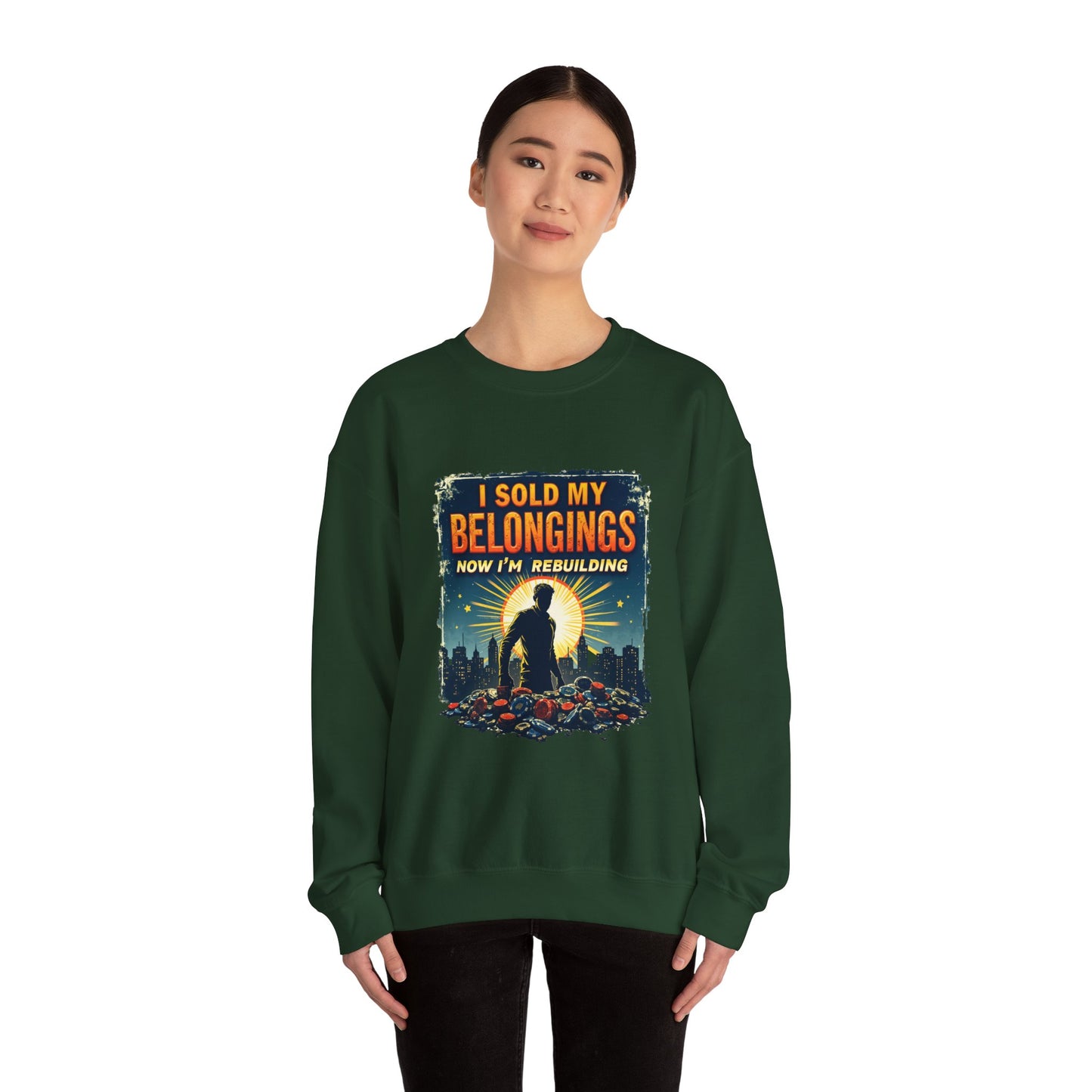 Rebuilding Vibes Crewneck Sweatshirt – Hope, Healing & Gambling Recovery Support