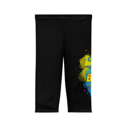 Bold Black Pride Capri Leggings, Colorful Fitness Pants, Yoga Wear, Black