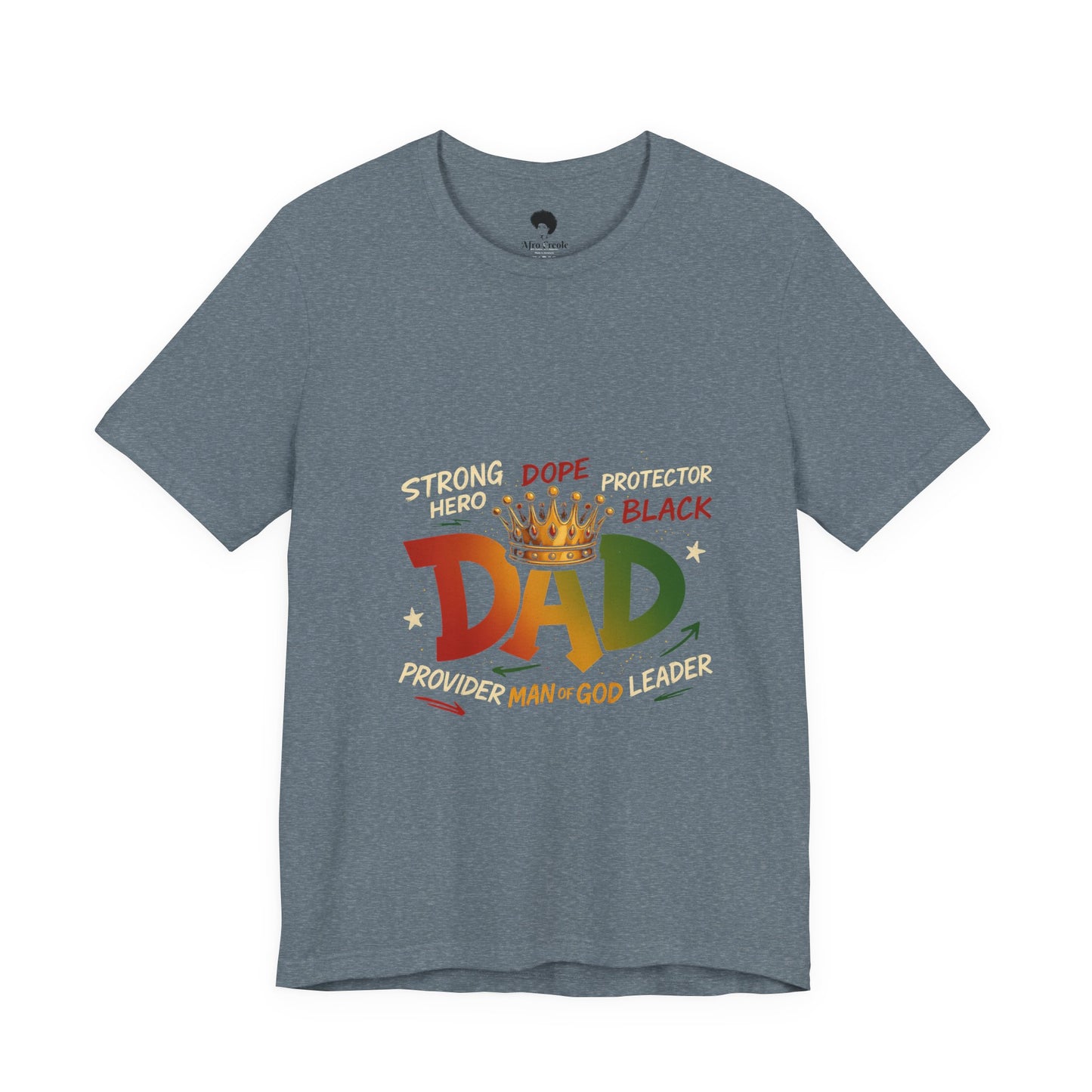 Hero Dad Unisex Tee, Father's Day Gift, Black Pride Shirt, Family Apparel, Rasta