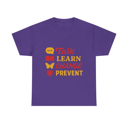 Talk, Learn, Change Prevent Tee - Unisex Heavy Cotton Tee, Educational [...]
