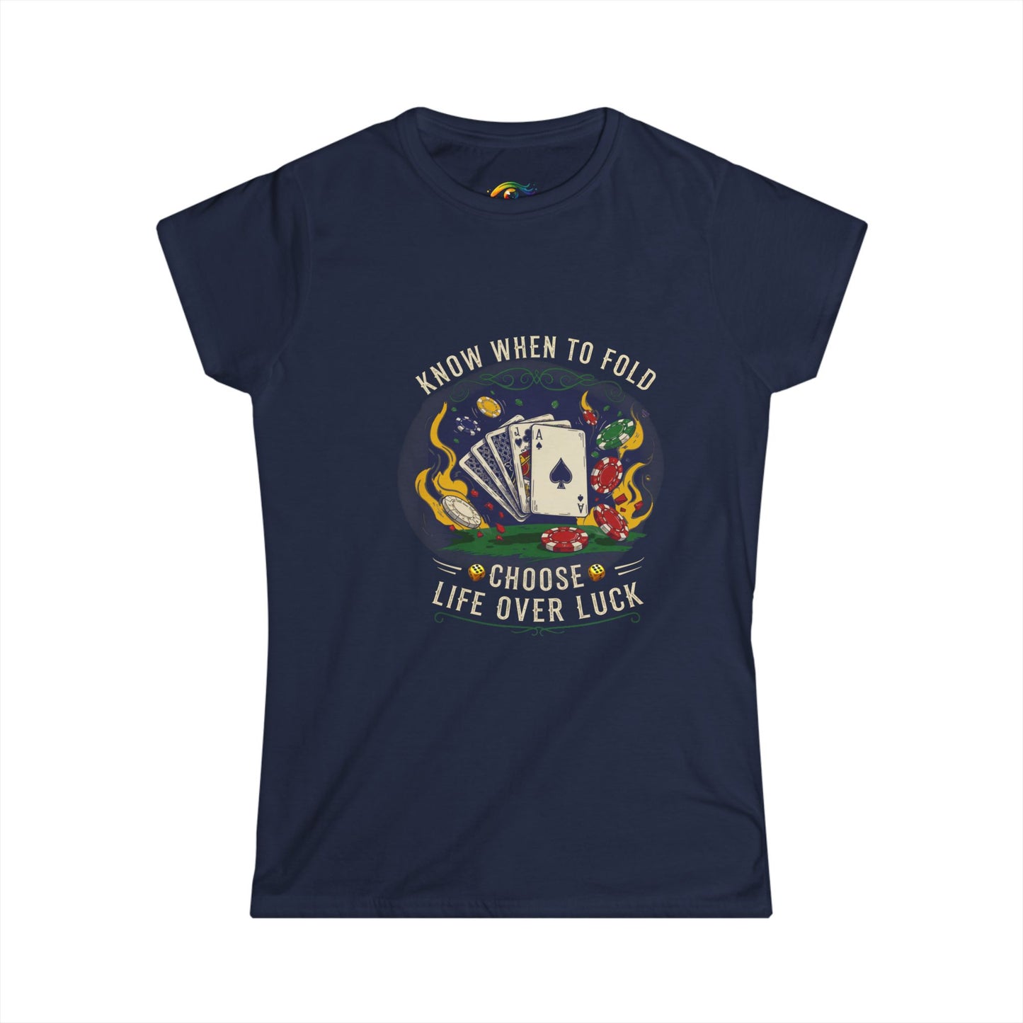 Game Night Inspired Women's Softstyle Tee, Lucky T-Shirt, Poker Shirt, Casual