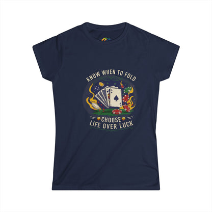 Game Night Inspired Women's Softstyle Tee, Lucky T-Shirt, Poker Shirt, Casual