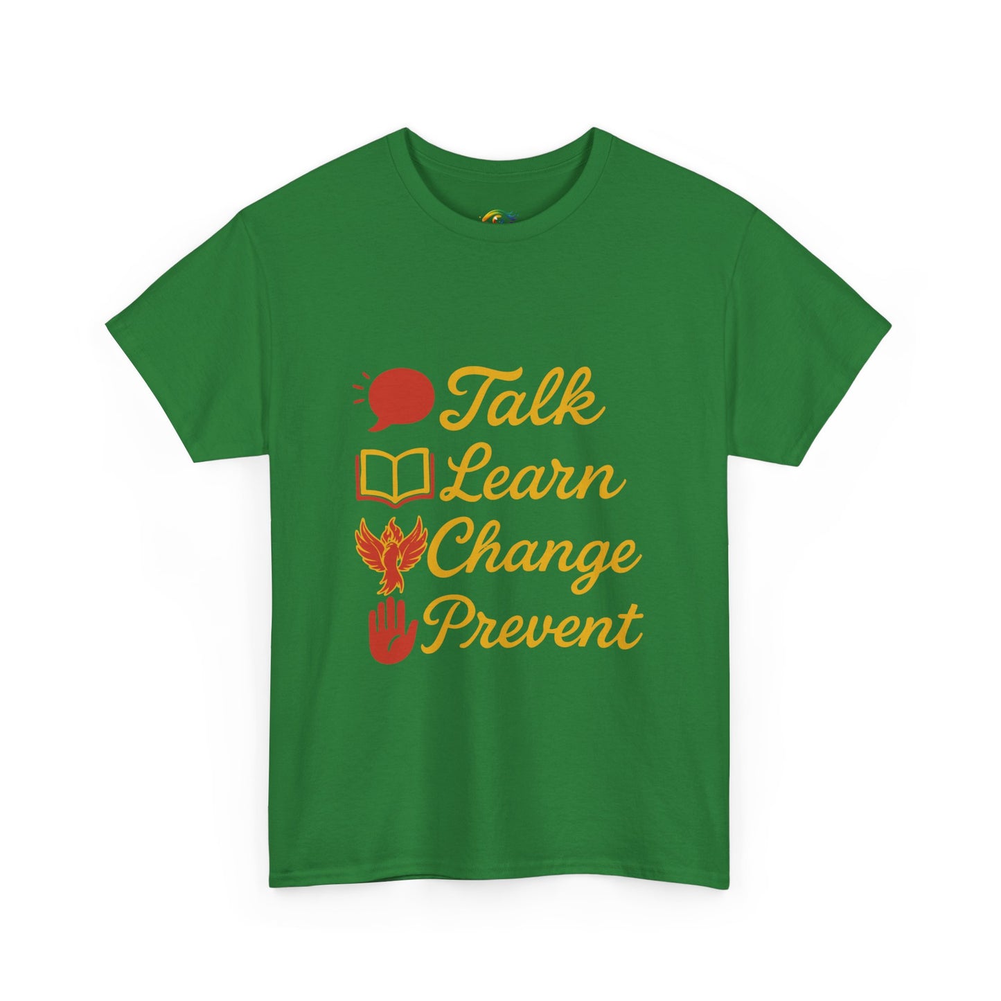 “Talk Learn Change Prevent T-Shirt | Gambling Addiction Recovery Tee | Phoenix Motivational Awareness Shirt by GambleFreeGear”