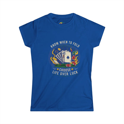 Game Night Inspired Women's Softstyle Tee, Lucky T-Shirt, Poker Shirt, Casual