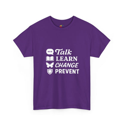 “Talk Learn Change Prevent T-Shirt | Gambling Addiction Recovery Tee | Phoenix Motivational Awareness Shirt by GambleFreeGear”