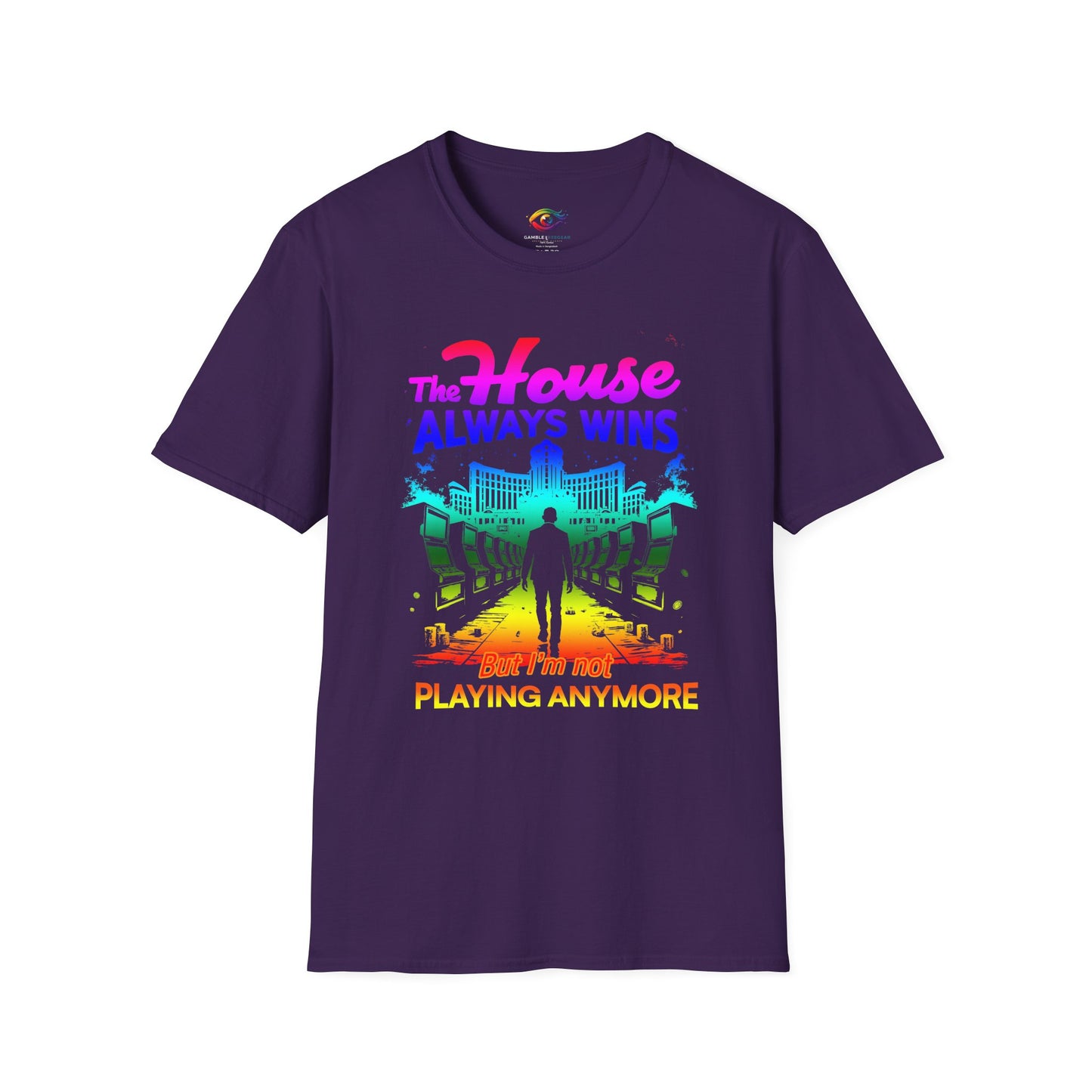 Gambling Addiction Recovery T-Shirt – The House Always Wins Unisex Awareness Shirt | Sober Living Apparel, Mental Health & Recovery Gif