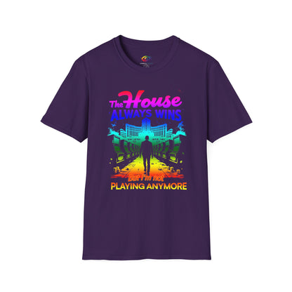 Gambling Addiction Recovery T-Shirt – The House Always Wins Unisex Awareness Shirt | Sober Living Apparel, Mental Health & Recovery Gif