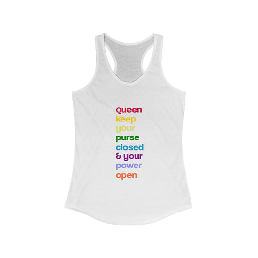 Empowering Women's Racerback Tank - Queen Motivational Tee, Fitness Top