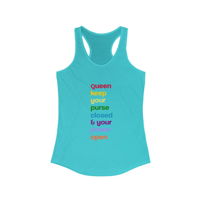 Empowering Women's Racerback Tank - Queen Motivational Tee, Fitness Top