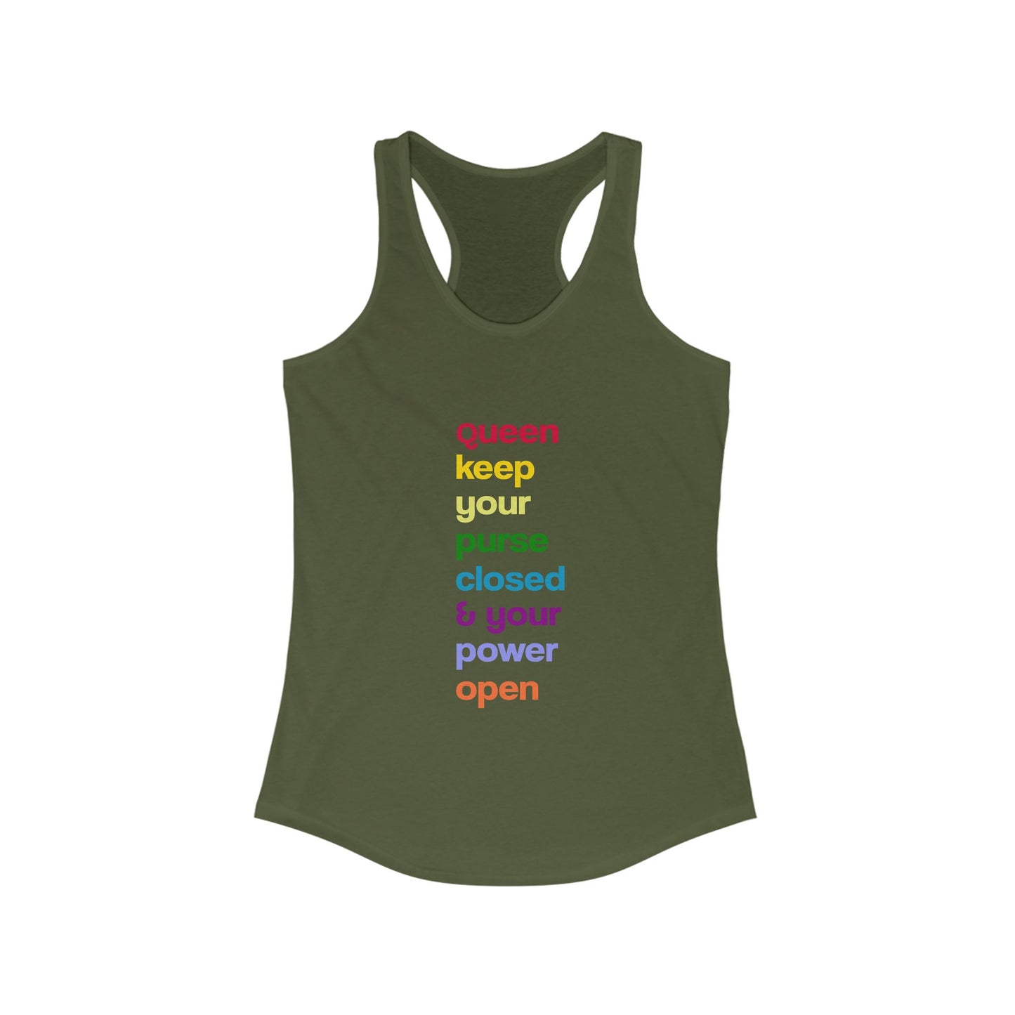 Empowering Women's Racerback Tank - Queen Motivational Tee, Fitness Top
