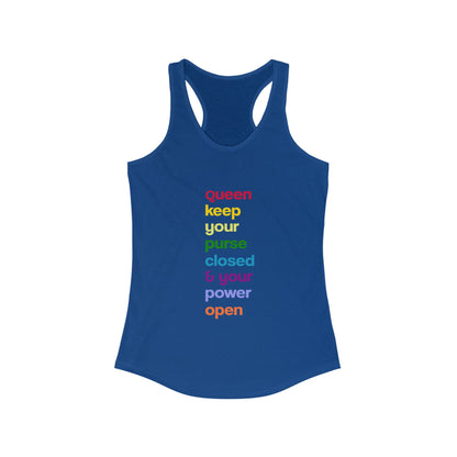 Empowering Women's Racerback Tank - Queen Motivational Tee, Fitness Top