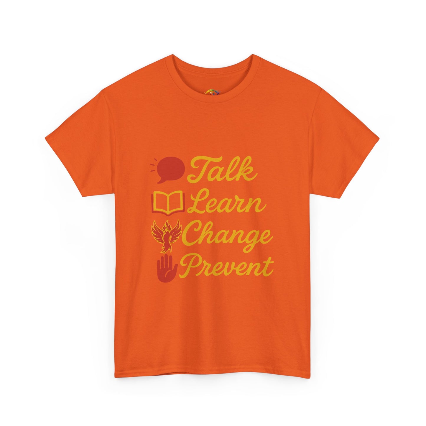 “Talk Learn Change Prevent T-Shirt | Gambling Addiction Recovery Tee | Phoenix Motivational Awareness Shirt by GambleFreeGear”
