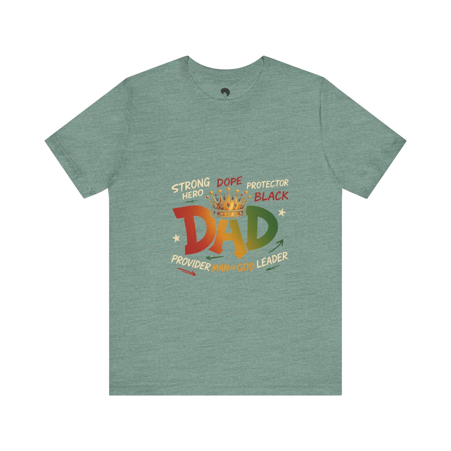 Hero Dad Unisex Tee, Father's Day Gift, Black Pride Shirt, Family Apparel, Rasta