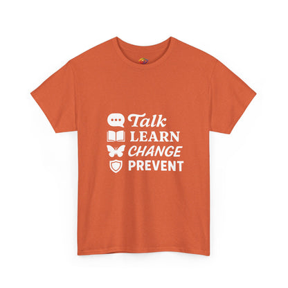 “Talk Learn Change Prevent T-Shirt | Gambling Addiction Recovery Tee | Phoenix Motivational Awareness Shirt by GambleFreeGear”